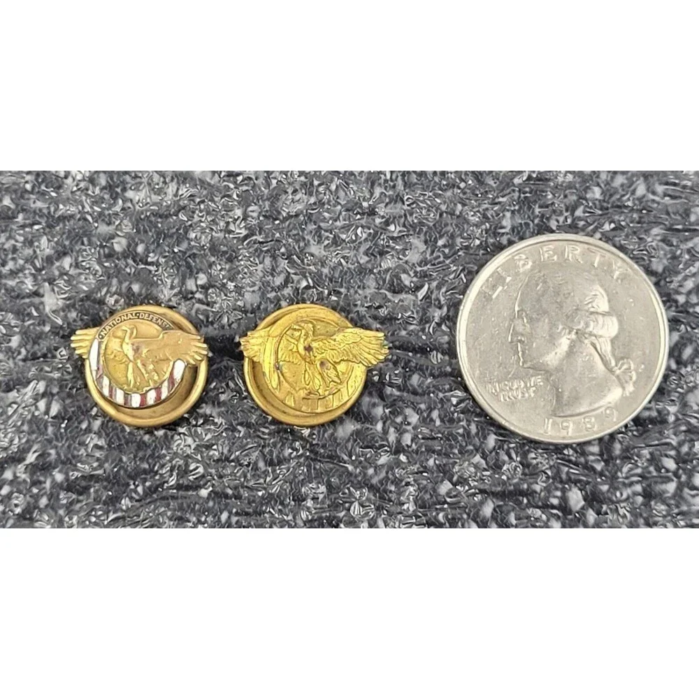 WWII 1930's National Defense & U.S. HONORABLE DISCHARGE RUPTURED DUCK PINS
